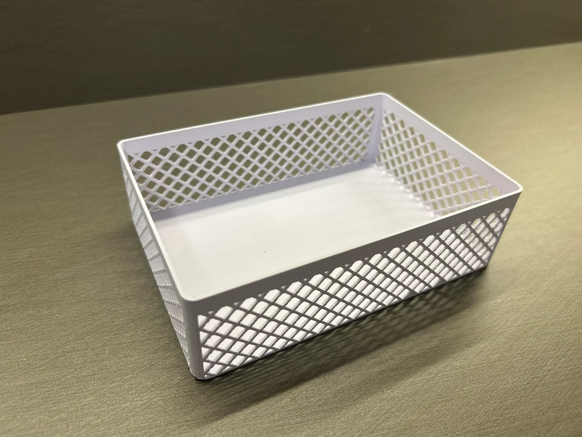 Openwork Storage Basket 30×20×15 cm, Desktop & Drawer Organizer Tray, Lightweight Mesh Basket