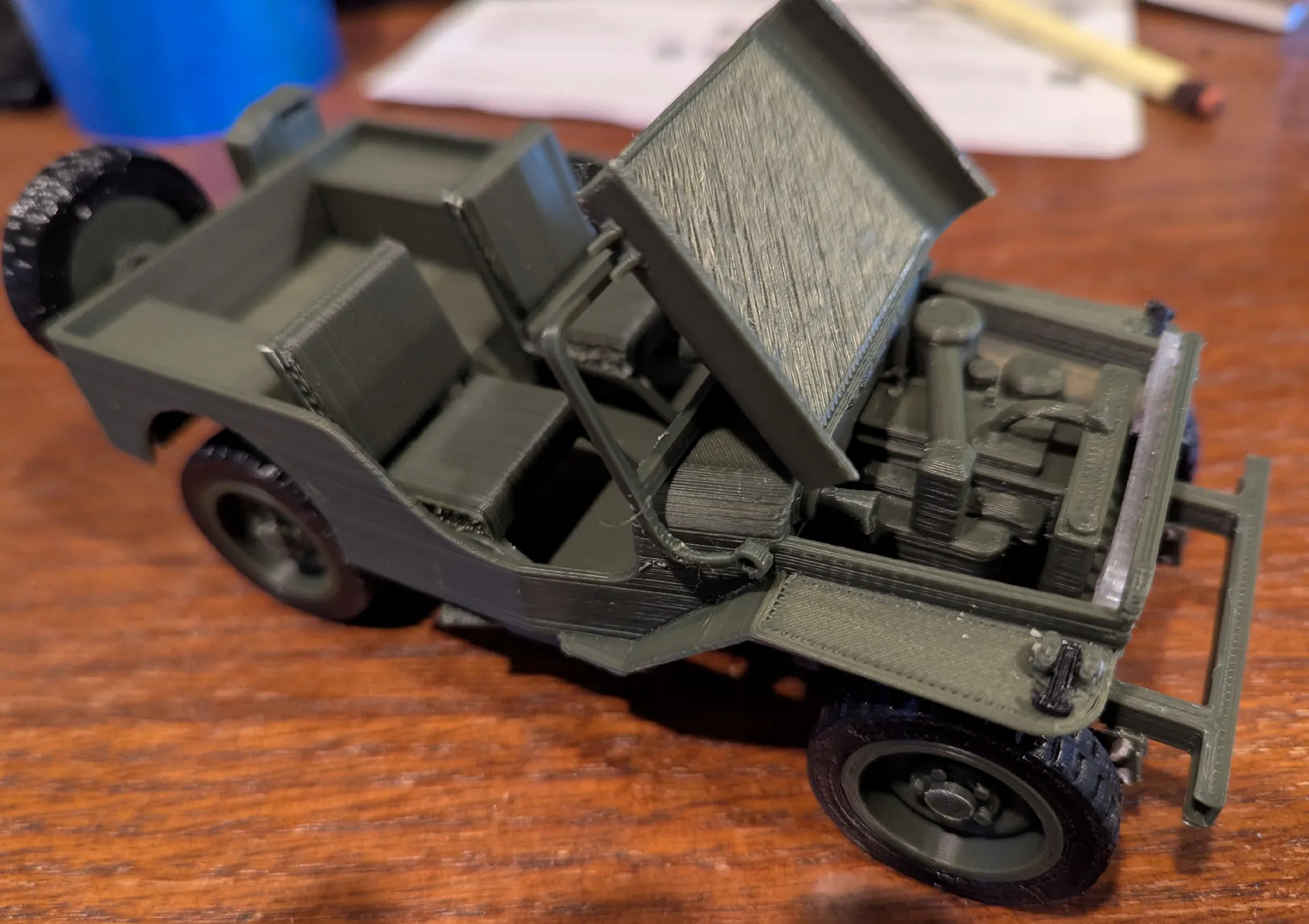 1/20 Scale 3D-Printed Military Utility Vehicle Model Kit, Unpainted DIY Assembly - Image 5